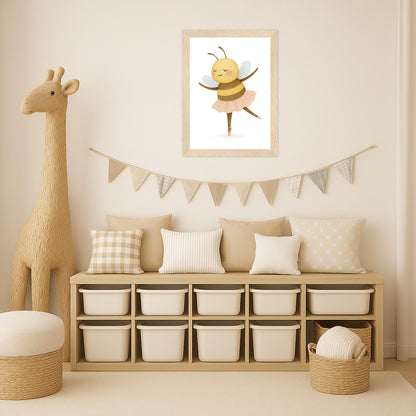 Bibi die Biene - Motiv: "Ballett" Poster mit Holzrahmen von tinylearner