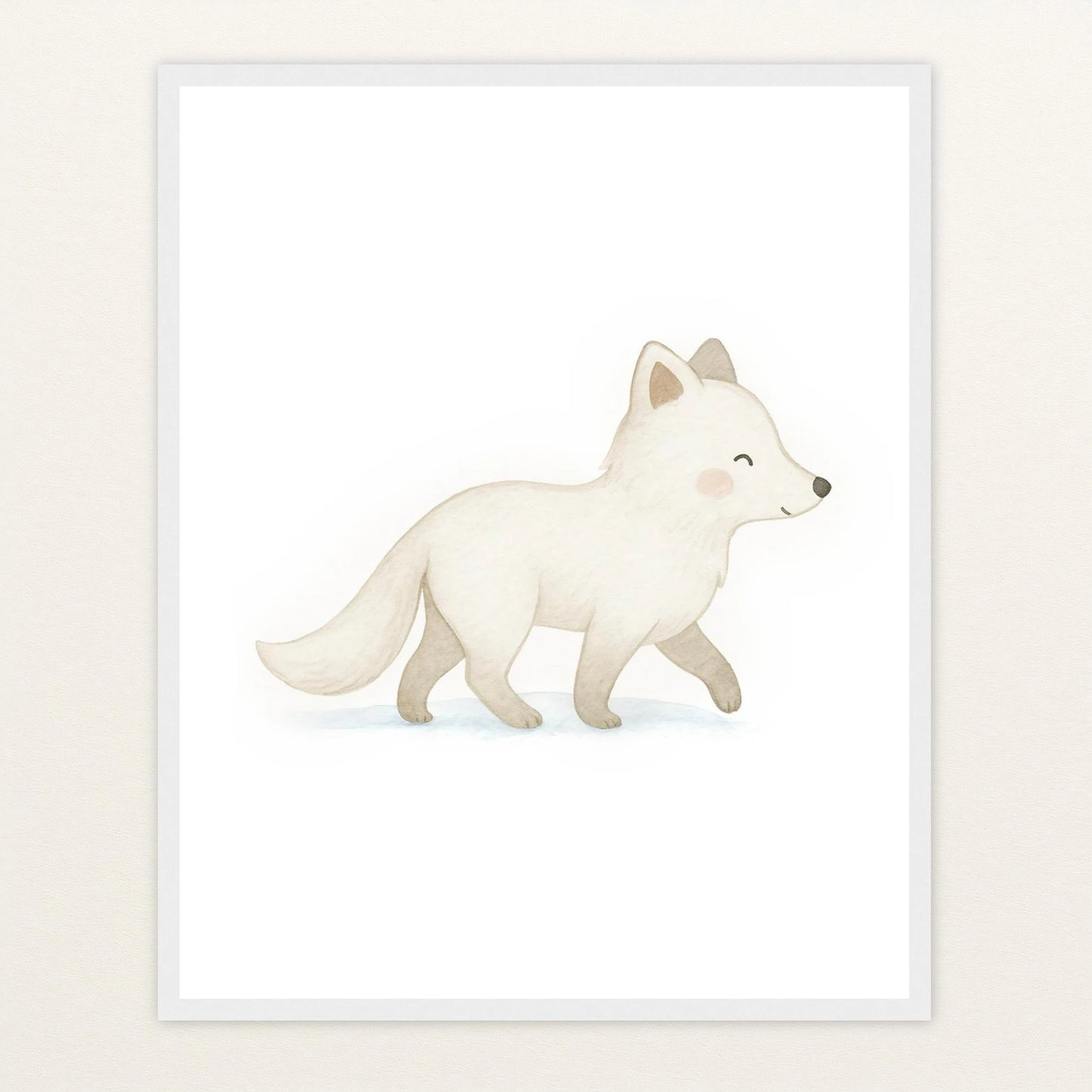 Pino der Polarfuchs Poster mit Holzrahmen von tinylearner