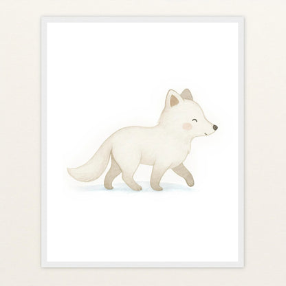 Pino der Polarfuchs Poster mit Holzrahmen von tinylearner