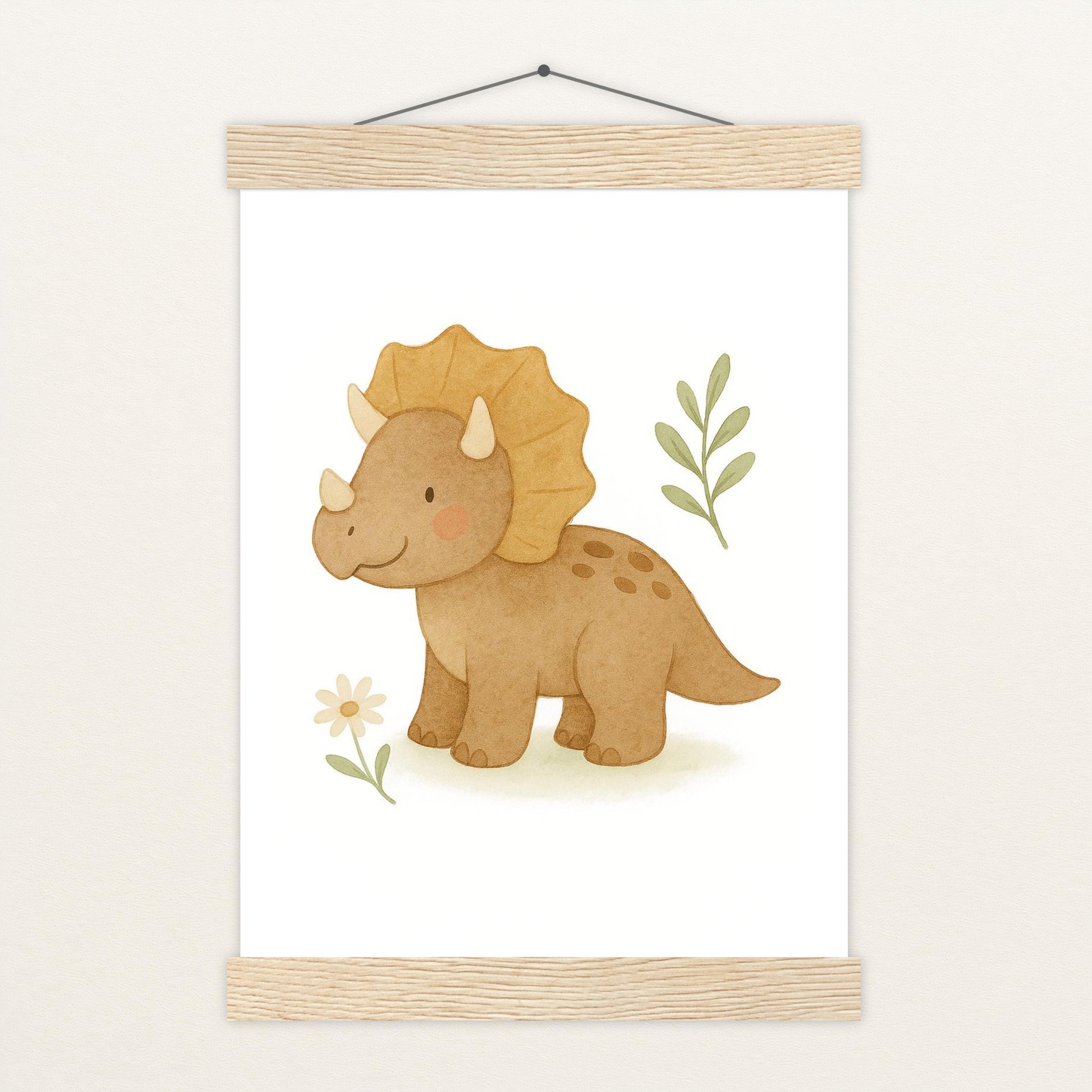 Dinosaurier Triceratops Poster mit Leisten von tinylearner