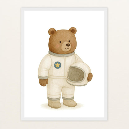 Balu der Bär - Motiv: "Astronaut" Poster mit Holzrahmen von tinylearner