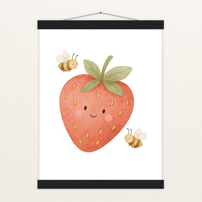 Obst: Erdbeere Poster mit Leisten von tinylearner