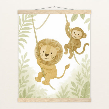 Tierfreunde - Motiv: "Lianen" Poster mit Leisten von tinylearner