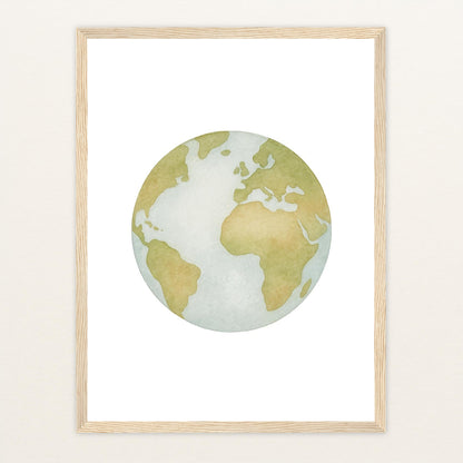 Erde Poster mit Holzrahmen von tinylearner