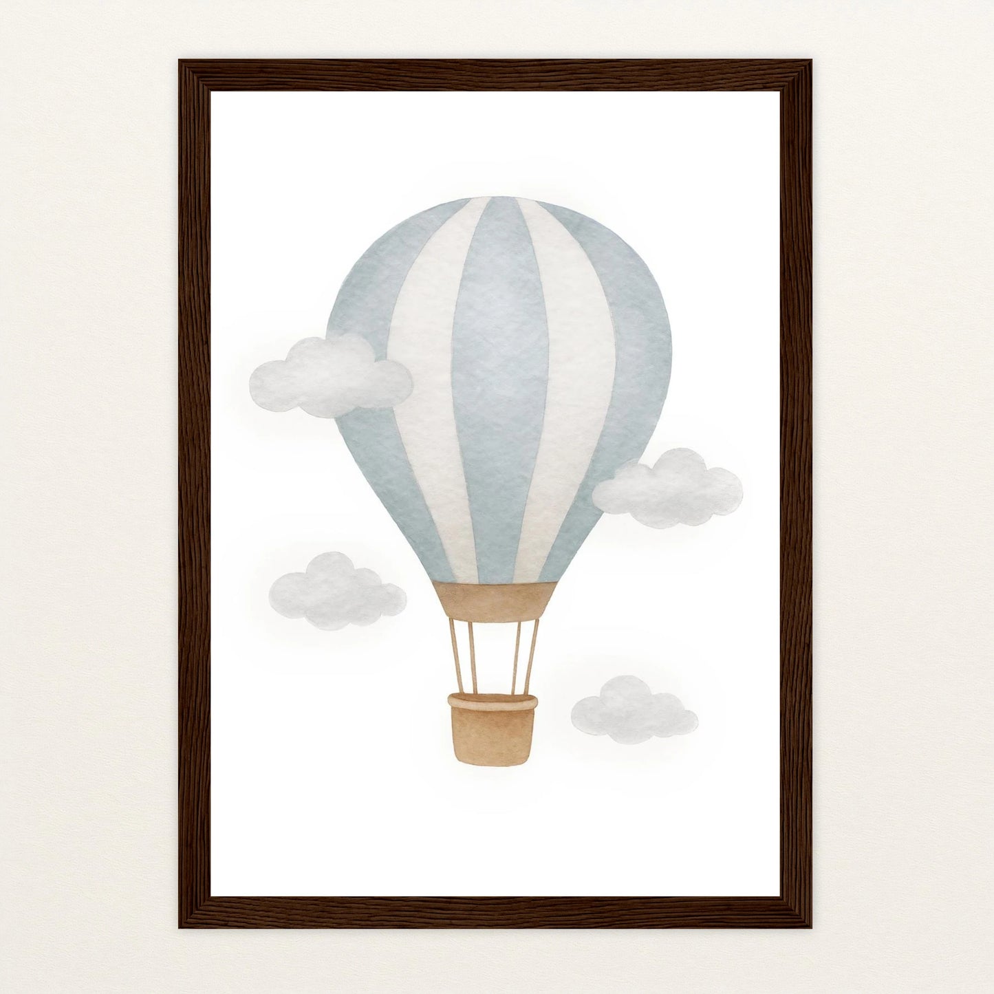 Heißluftballon Poster mit Holzrahmen von tinylearner