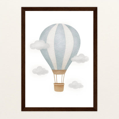 Heißluftballon Poster mit Holzrahmen von tinylearner