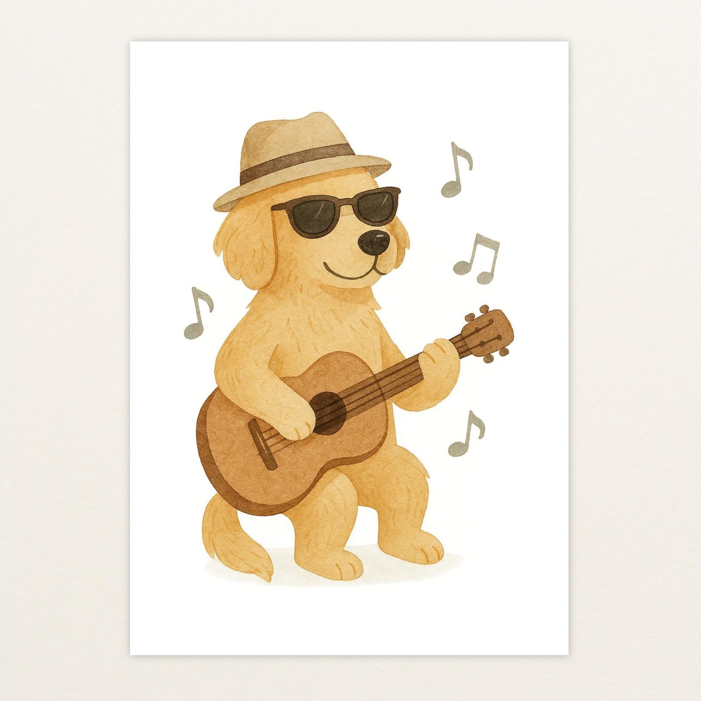 Hugo der Hund - Motiv: "Gitarre" Poster von tinylearner