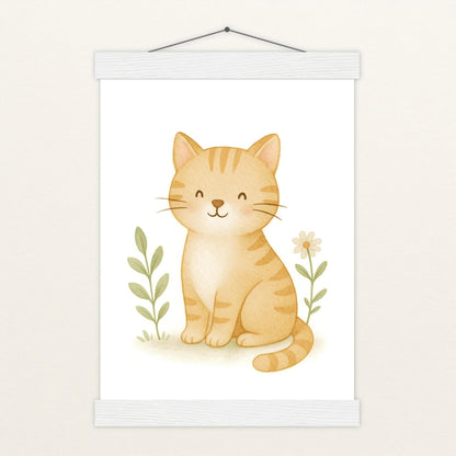 Kira die Katze Poster mit Leisten von tinylearner