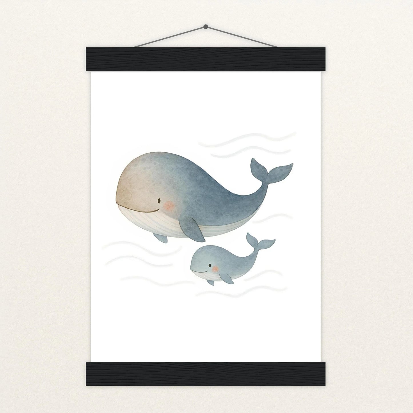 Willi der Wal - Motiv: "Familie" Poster mit Leisten von tinylearner