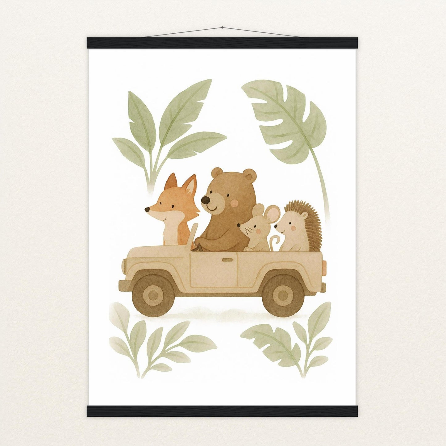 Tierfreunde - Motiv: "Safari" Poster mit Leisten von tinylearner