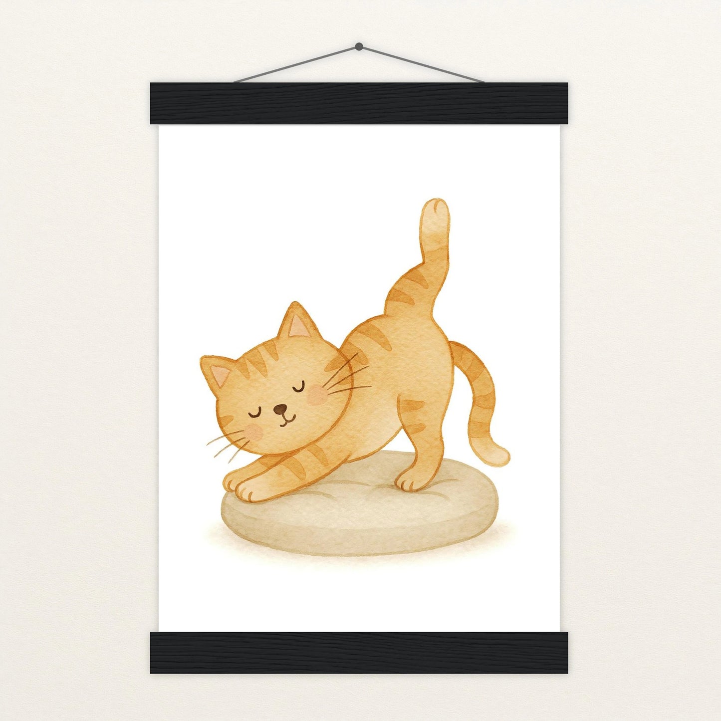 Kira die Katze - Motiv: "Yoga" Poster mit Leisten von tinylearner