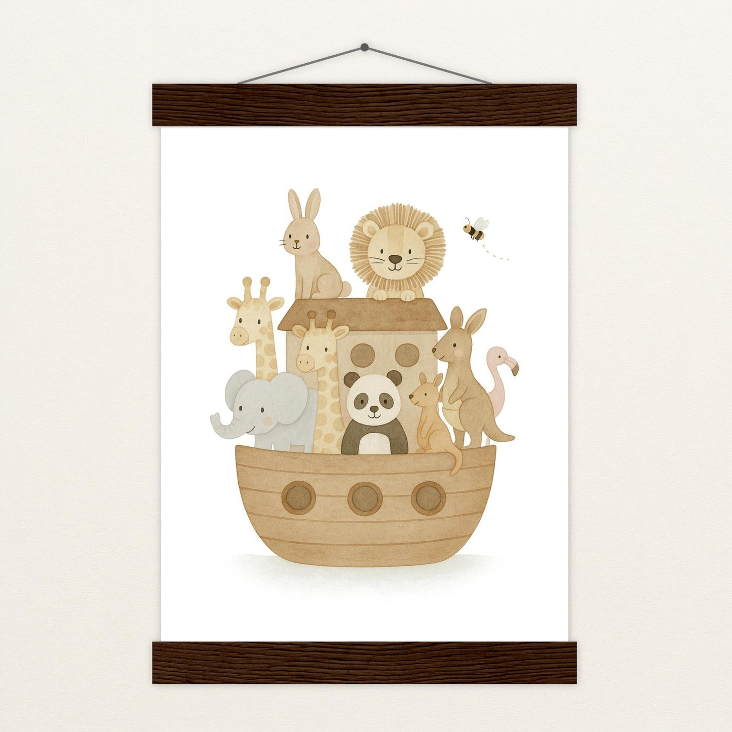 Tierfreunde - Motiv: "Arche Noah" Poster mit Leisten von tinylearner