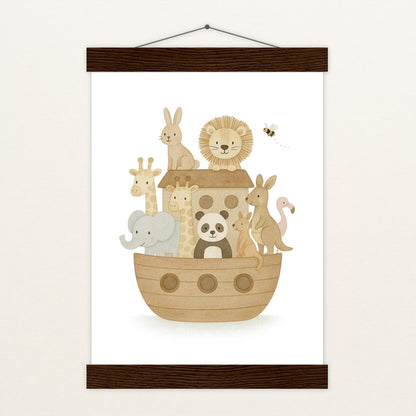 Tierfreunde - Motiv: "Arche Noah" Poster mit Leisten von tinylearner