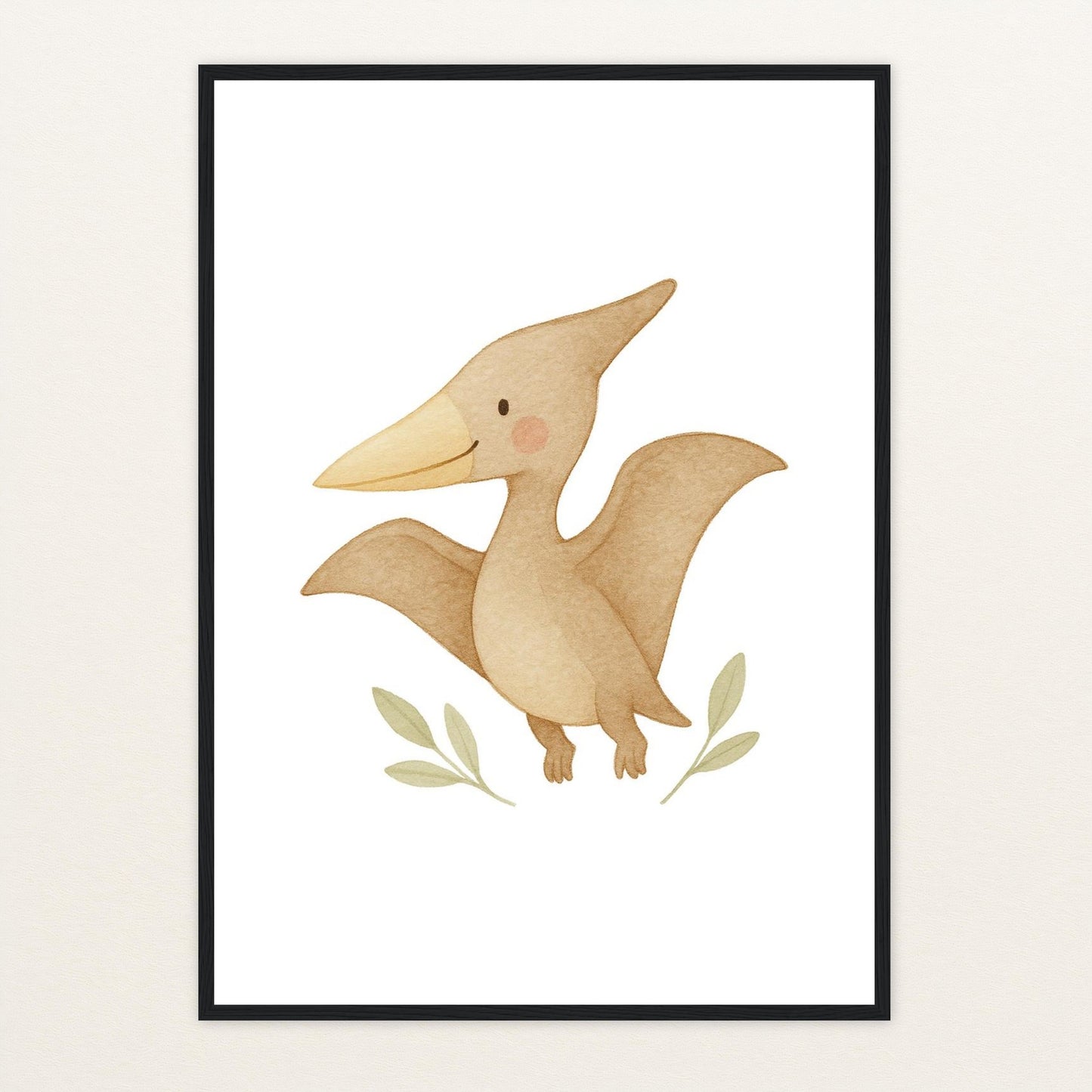Dinosaurier Pteranodon Poster mit Holzrahmen von tinylearner