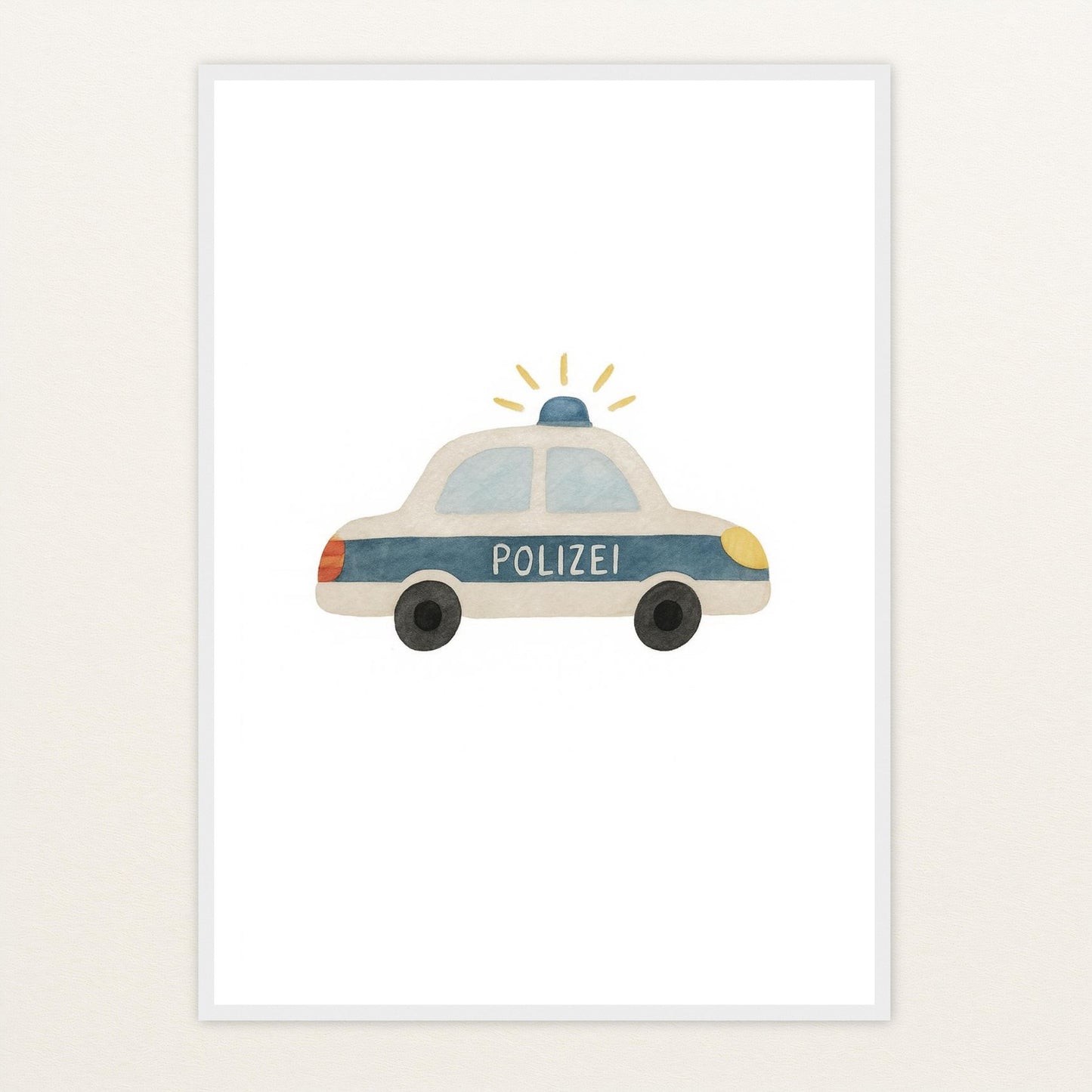 Polizei Poster mit Holzrahmen von tinylearner