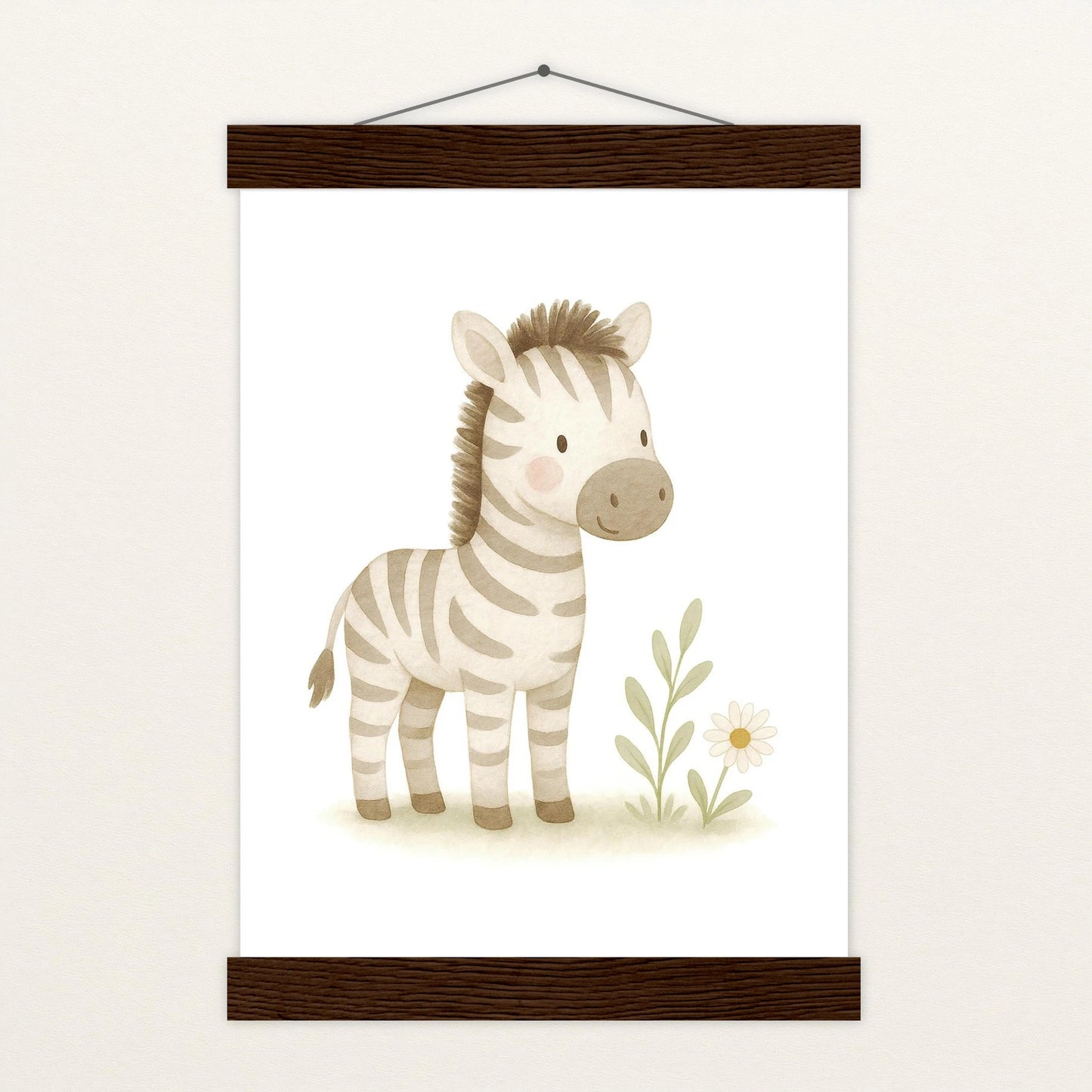 Zinni das Zebra Poster mit Leisten von tinylearner