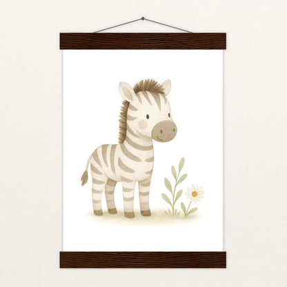 Zinni das Zebra Poster mit Leisten von tinylearner