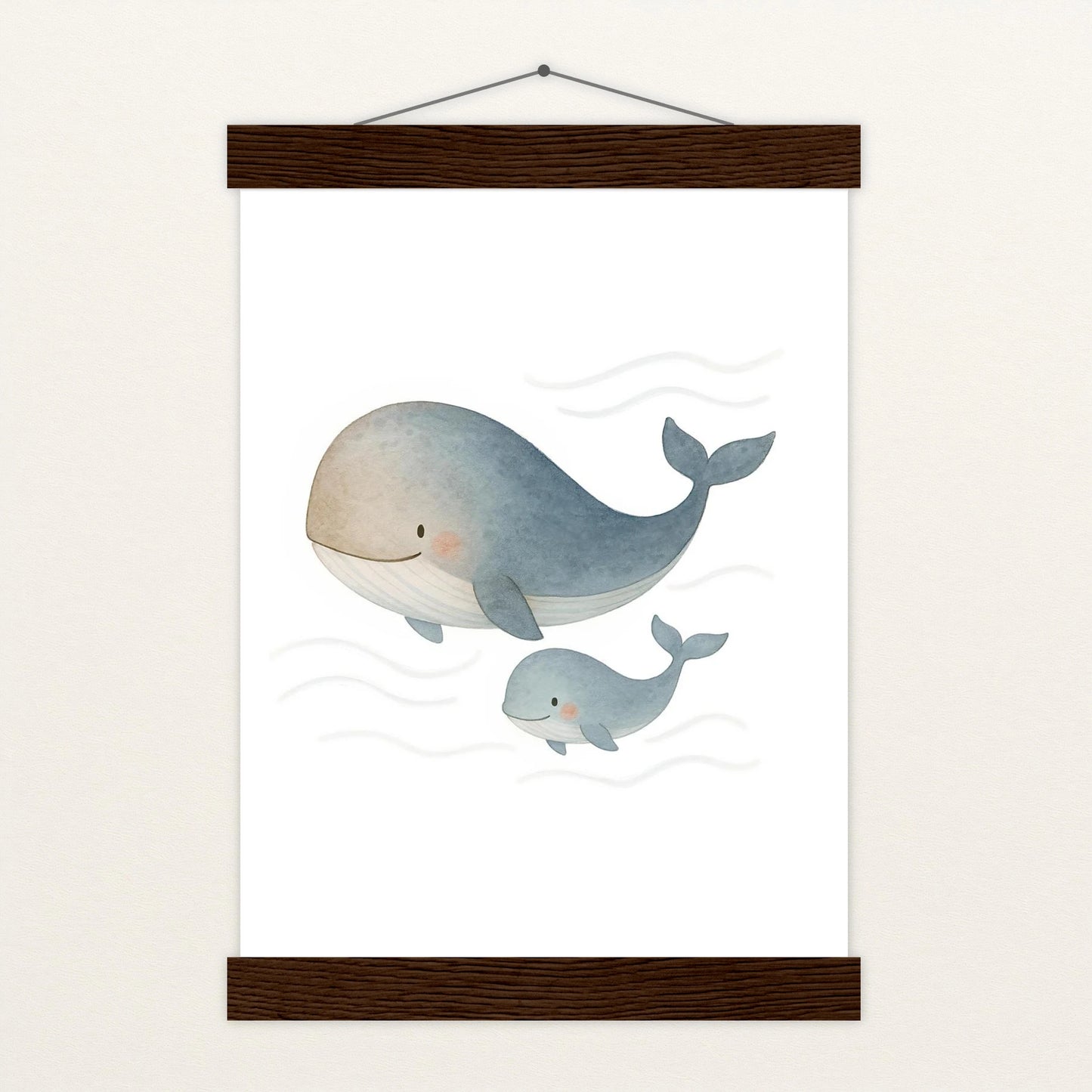 Willi der Wal - Motiv: "Familie" Poster mit Leisten von tinylearner