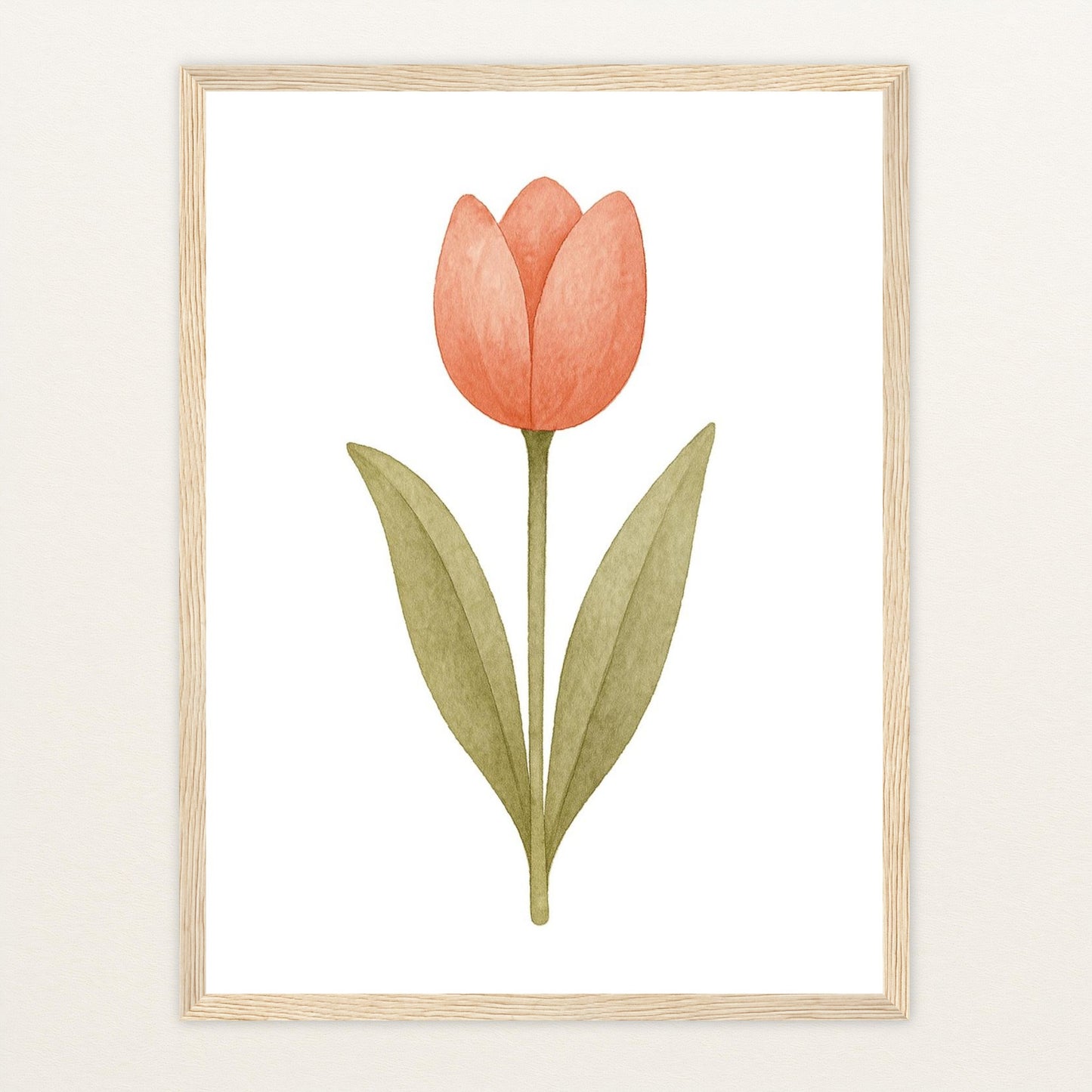 Tulpe Poster mit Holzrahmen von tinylearner
