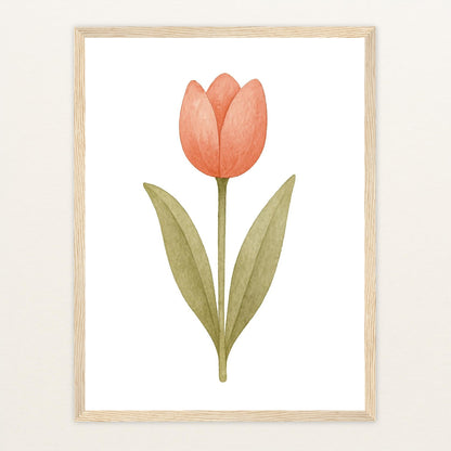 Tulpe Poster mit Holzrahmen von tinylearner