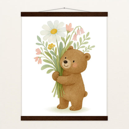Balu der Bär - Motiv: "Blumenstrauß" Poster mit Leisten von tinylearner