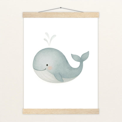 Willi der Wal Poster mit Leisten von tinylearner