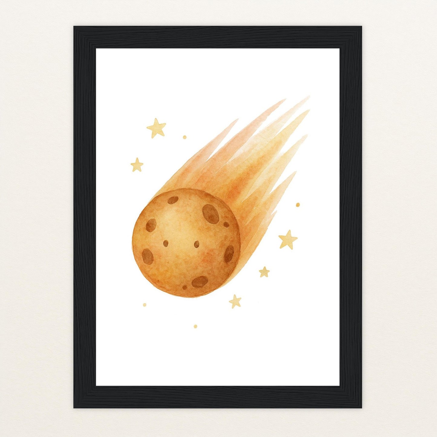 Asteroid Poster mit Holzrahmen von tinylearner