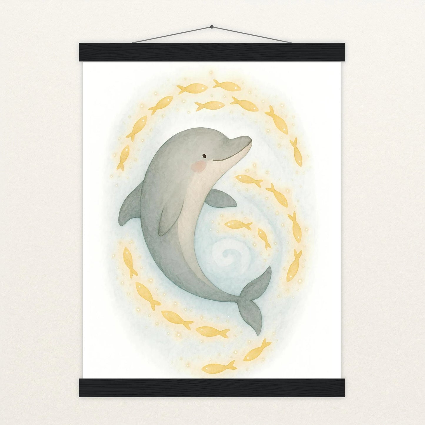 Dora der Delfin - Motiv: "Leuchtfische" Poster mit Leisten von tinylearner