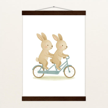 Holly der Hase - Motiv: "Tandem" Poster mit Leisten von tinylearner