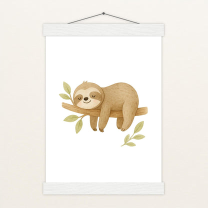 Fred das Faultier Poster mit Leisten von tinylearner