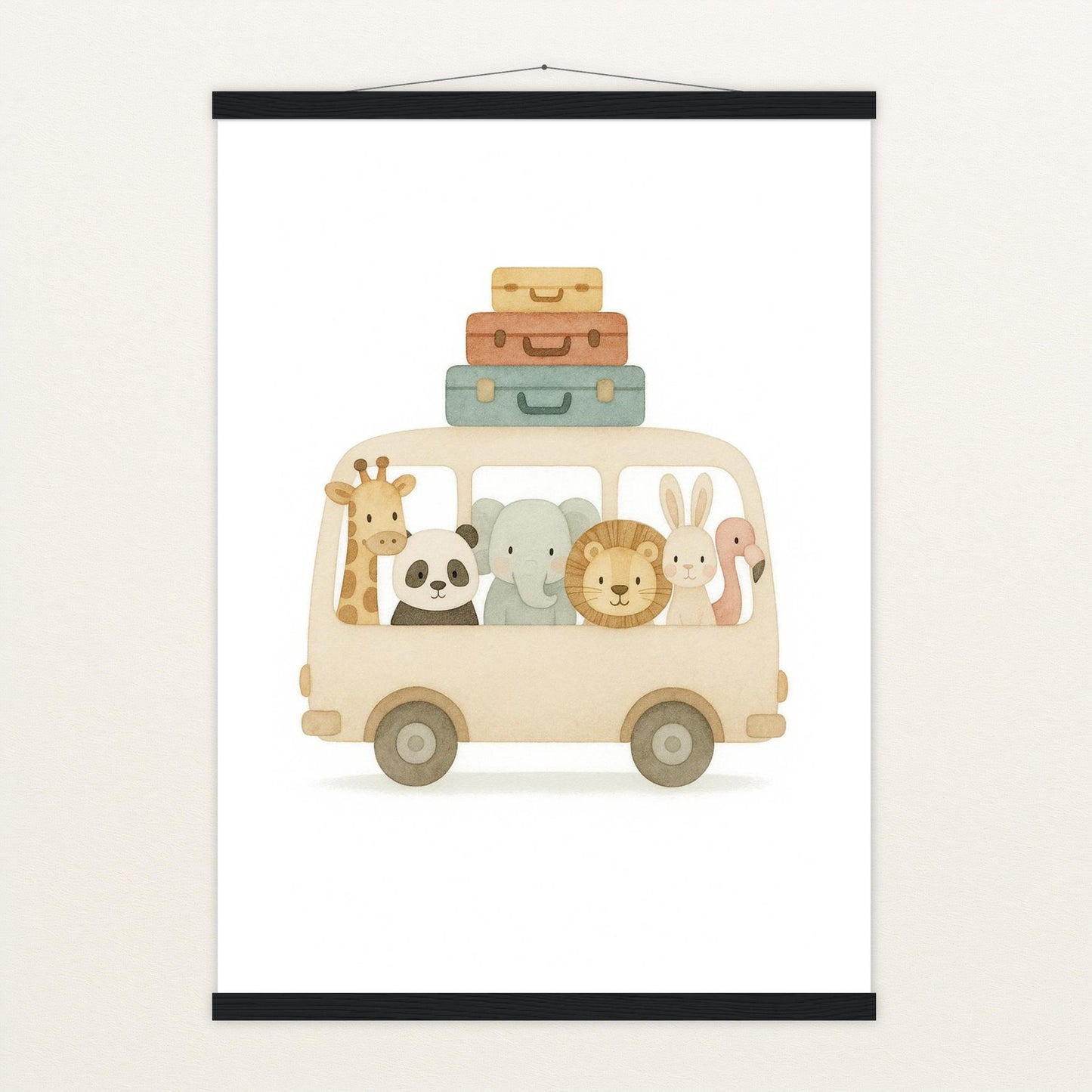 Tierfreunde - Motiv: "Reisebus" Poster mit Leisten von tinylearner