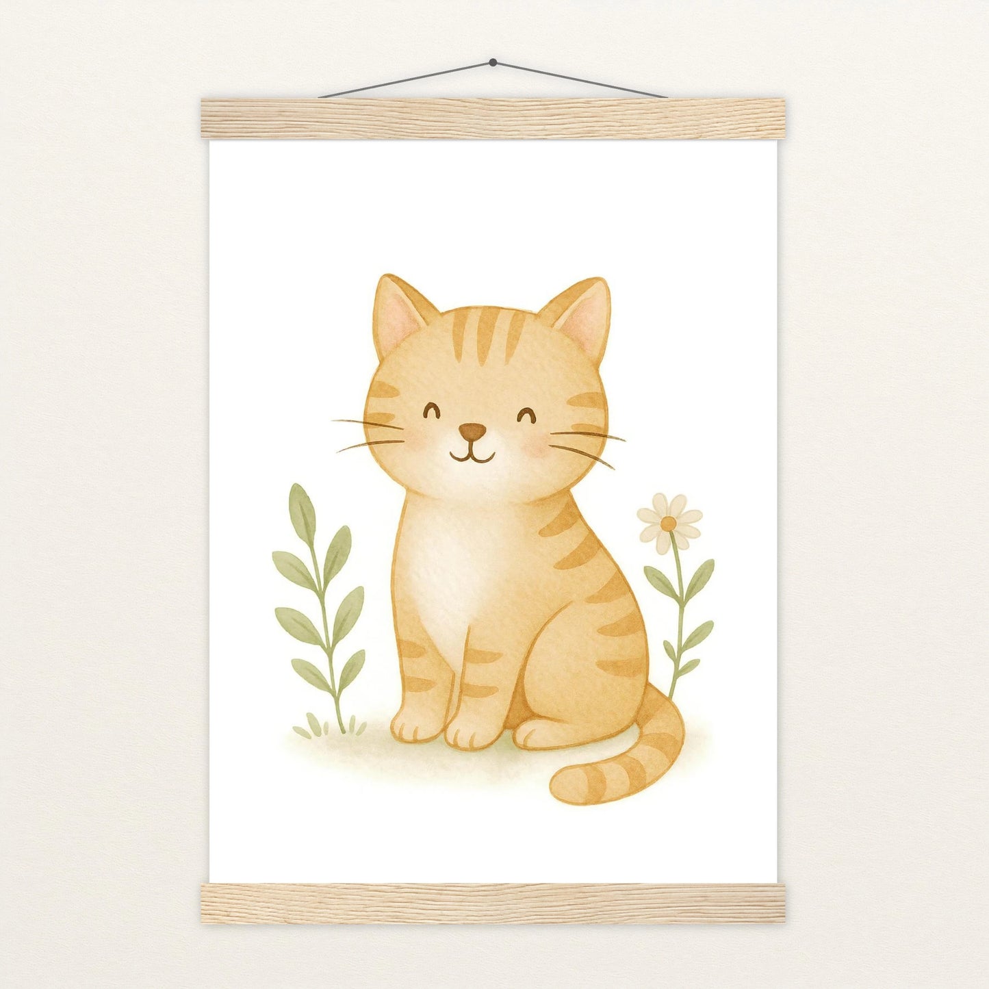 Kira die Katze Poster mit Leisten von tinylearner