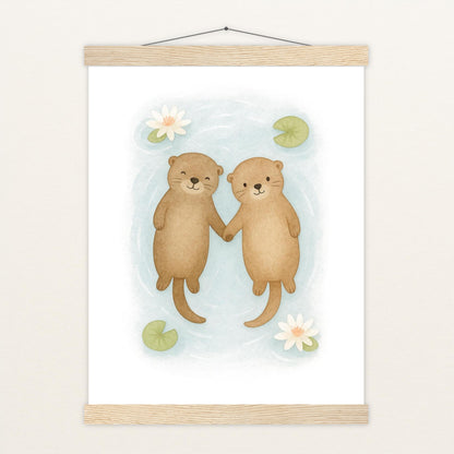 Otti der Otter Poster mit Leisten von tinylearner