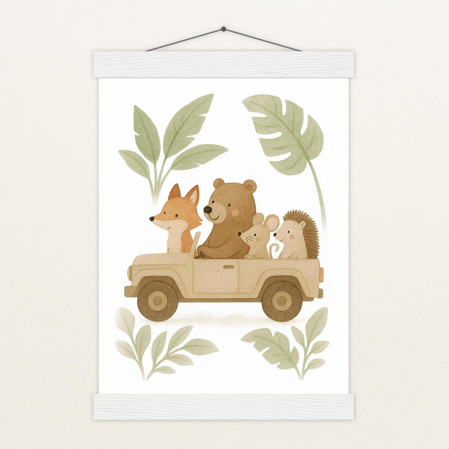 Tierfreunde - Motiv: "Safari" Poster mit Leisten von tinylearner