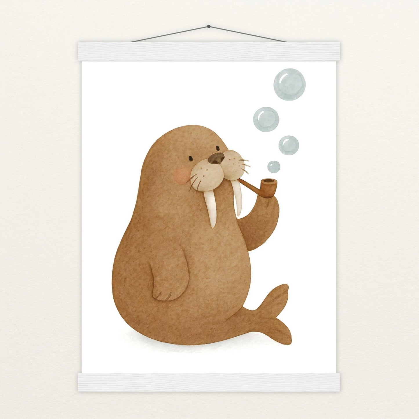 Wally das Walross - Motiv: "Blubbern" Poster mit Leisten von tinylearner