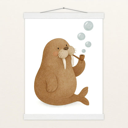 Wally das Walross - Motiv: "Blubbern" Poster mit Leisten von tinylearner