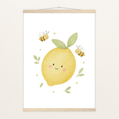 Obst: Zitrone Poster mit Leisten von tinylearner