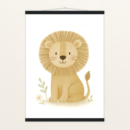 Leo der Löwe Poster mit Leisten von tinylearner