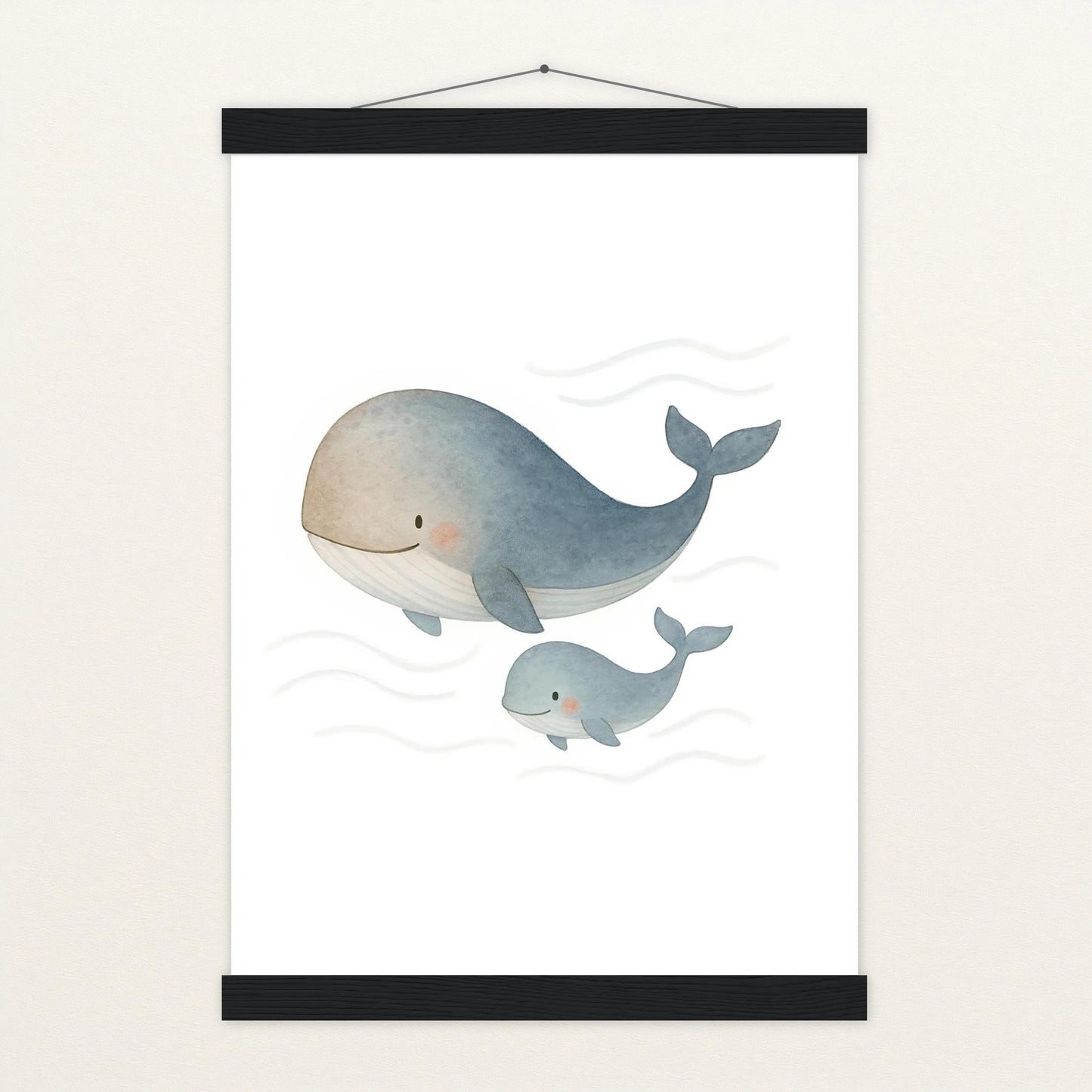 Willi der Wal - Motiv: "Familie" Poster mit Leisten von tinylearner