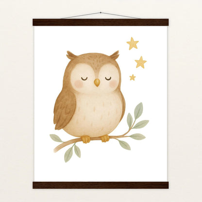 Emmi die Eule Poster mit Leisten von tinylearner