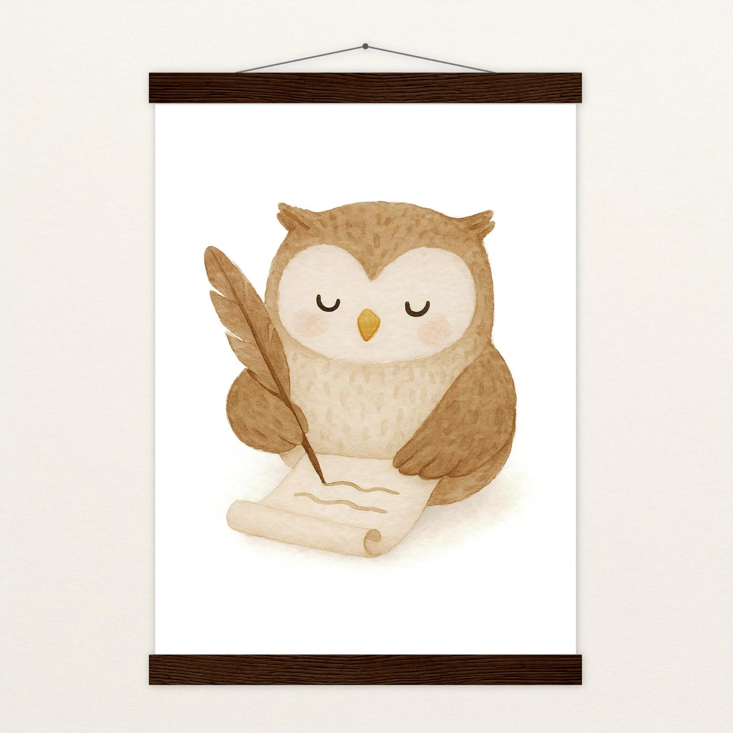 Emmi die Eule - Motiv: "Brief" Poster mit Leisten von tinylearner