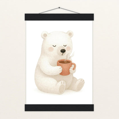 Pummel der Polarbär - Motiv: "Kakao" Poster mit Leisten von tinylearner