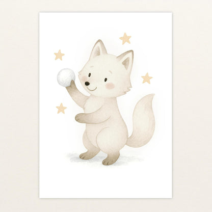 Pino der Polarfuchs - Motiv: "Schneeball" Poster von tinylearner