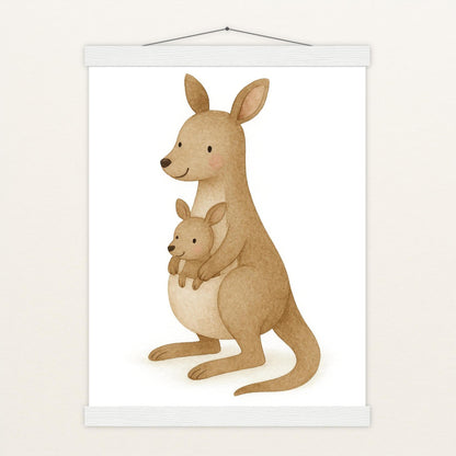 Kängu das Känguru Poster mit Leisten von tinylearner