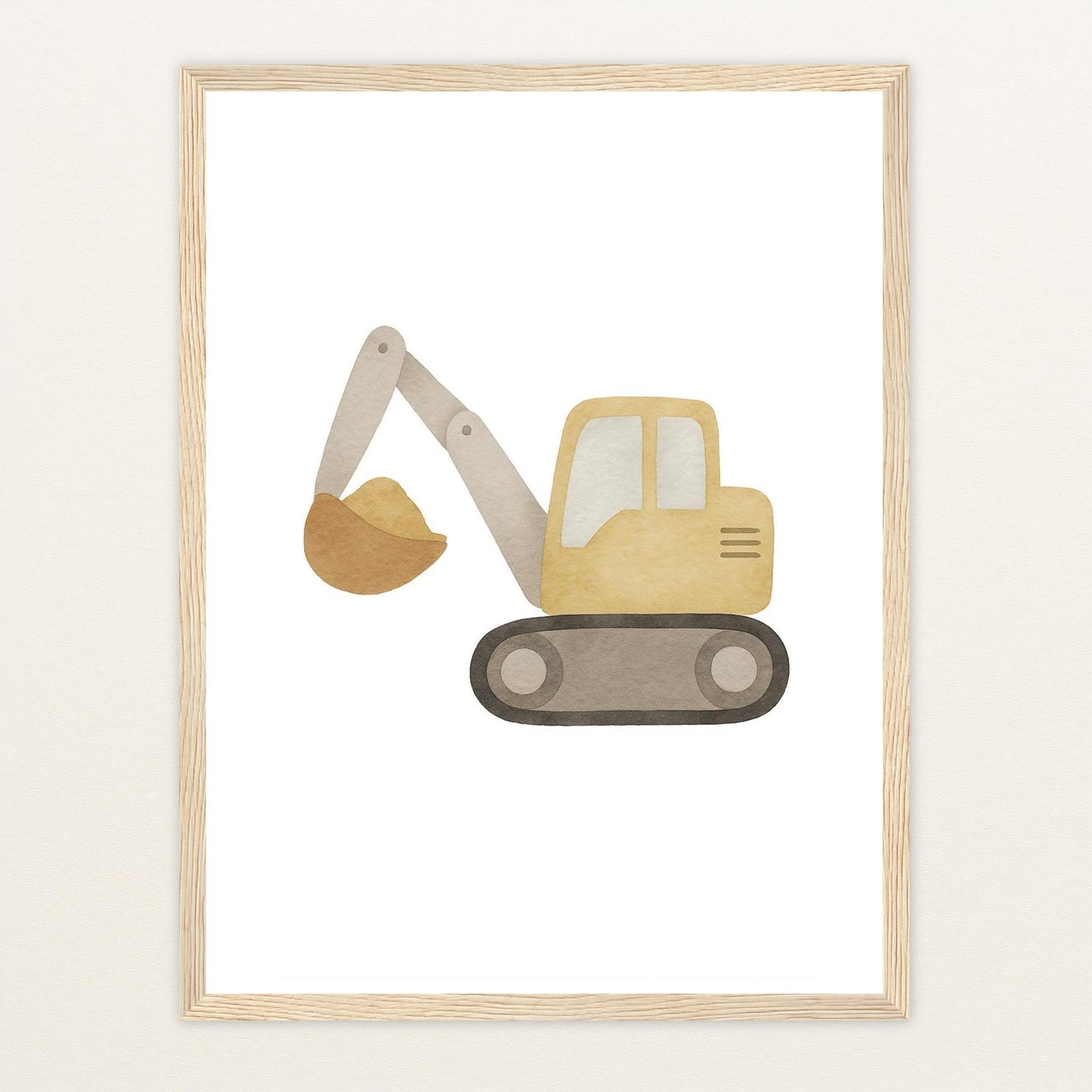Bagger Poster mit Holzrahmen von tinylearner