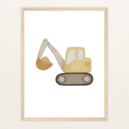 Bagger Poster mit Holzrahmen von tinylearner