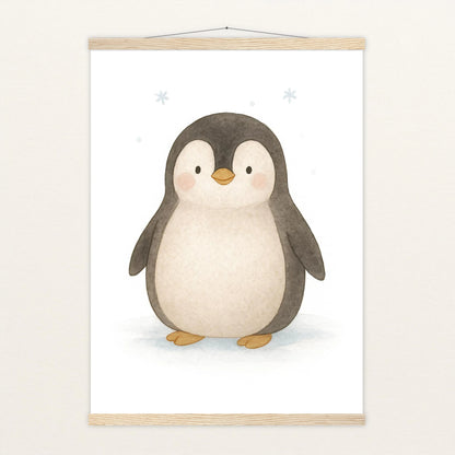 Pia der Pinguin Poster mit Leisten von tinylearner