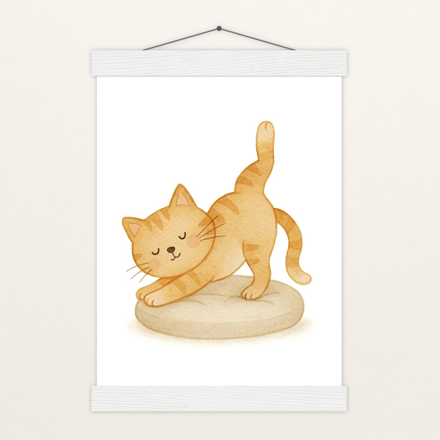 Kira die Katze - Motiv: "Yoga" Poster mit Leisten von tinylearner