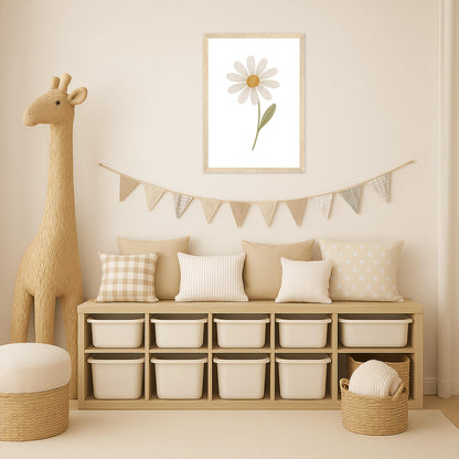Gänseblümchen Poster mit Holzrahmen von tinylearner