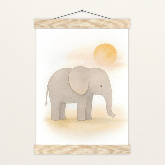 Emil der Elefant - Motiv: "Sonne" Poster mit Leisten von tinylearner